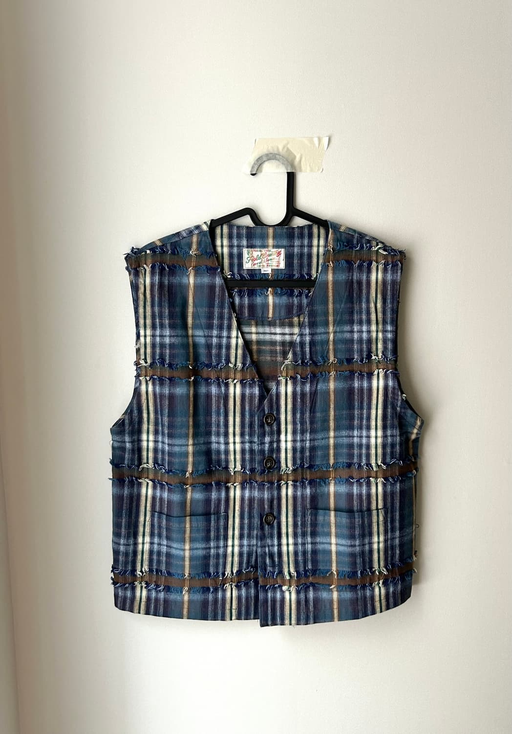 Vintage 체크 베스트 상품이미지1