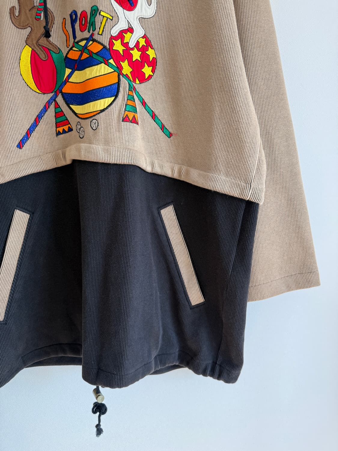 올드 까스텔바작(Castelbajac) 하프 집업 롱 후드 상품이미지3