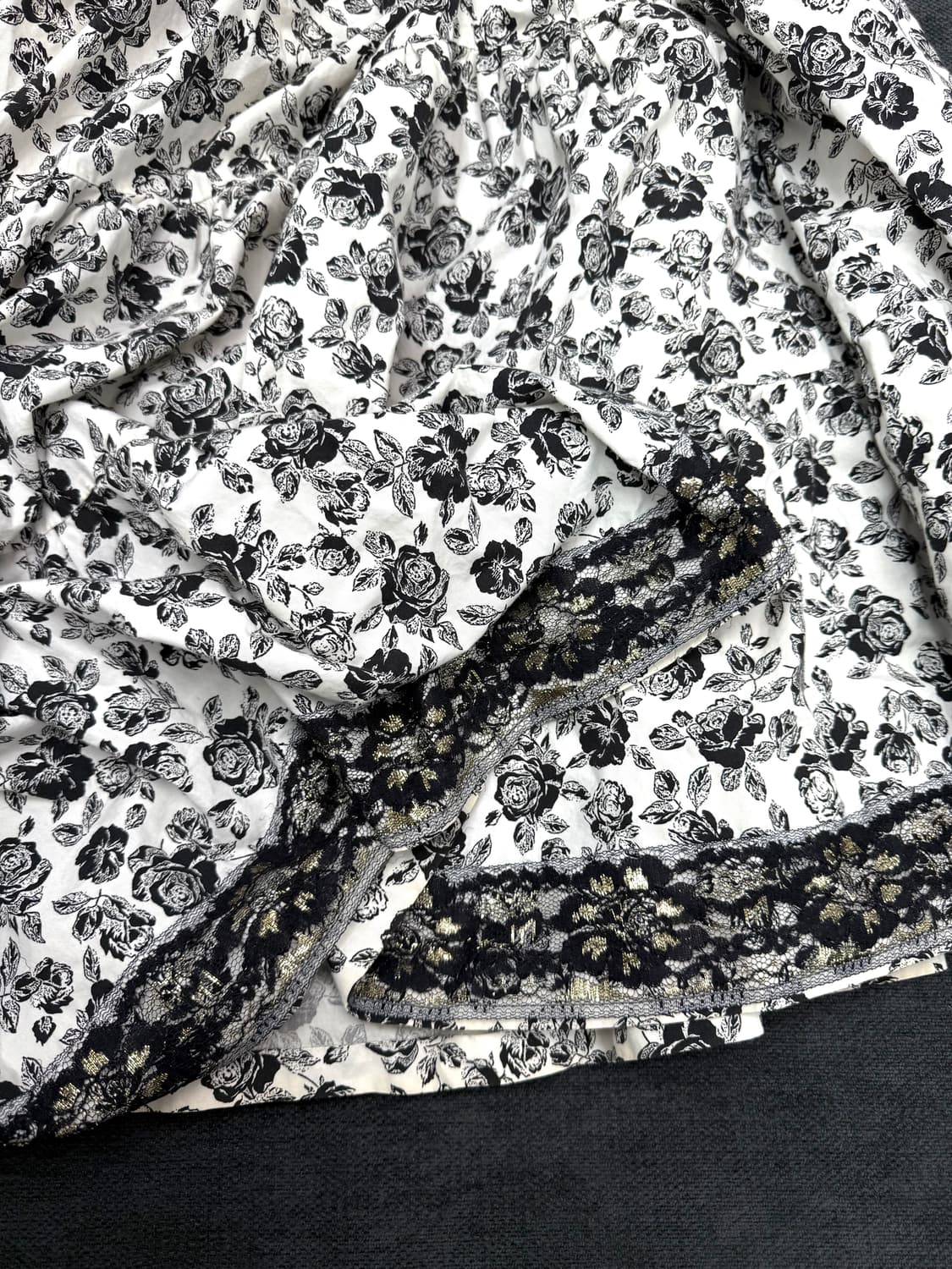 빈티지 플로럴 개더 스커트 상품이미지3