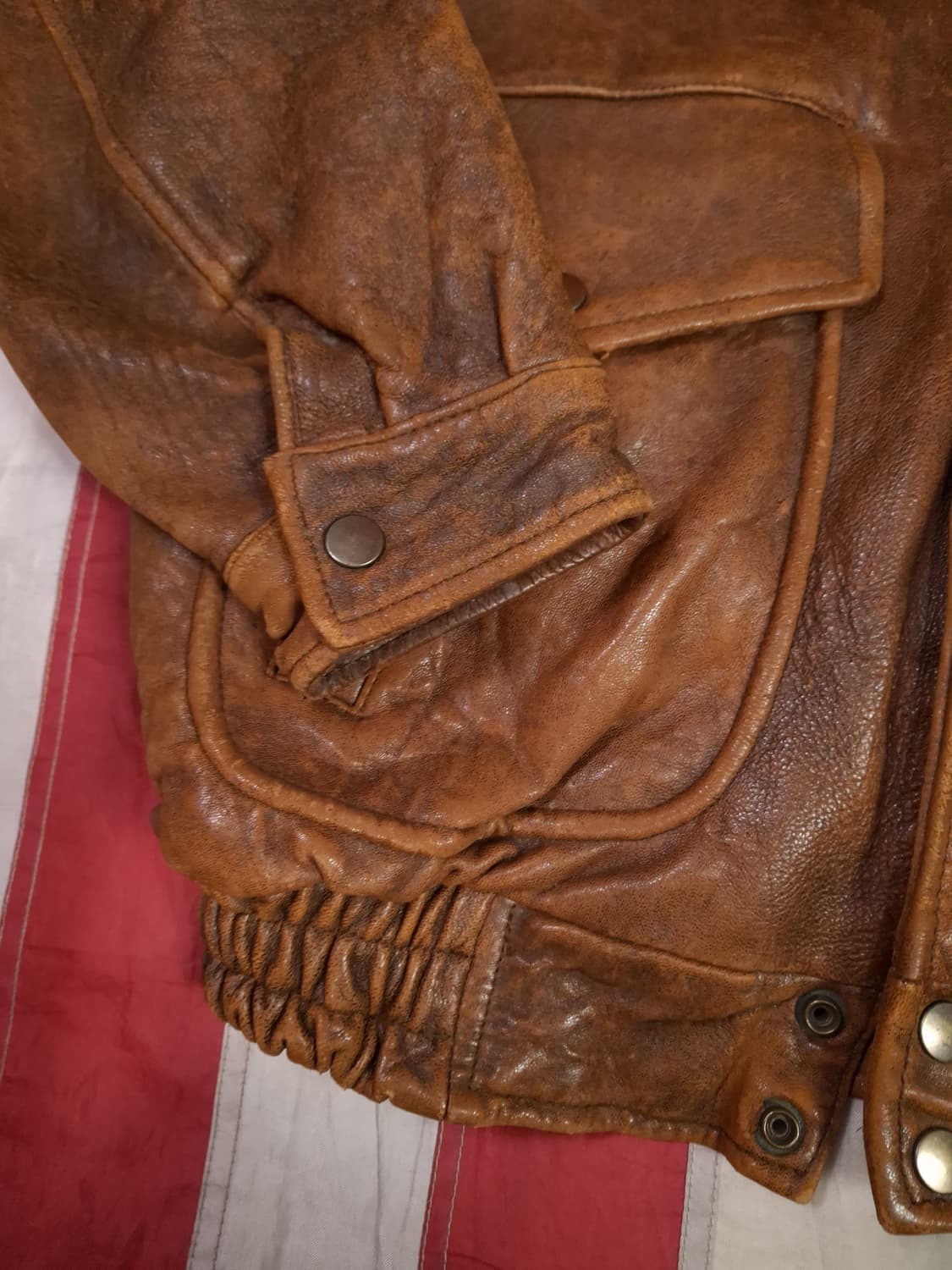 80's 일본판 밀리터리 리얼레더 항공자켓 상품이미지6