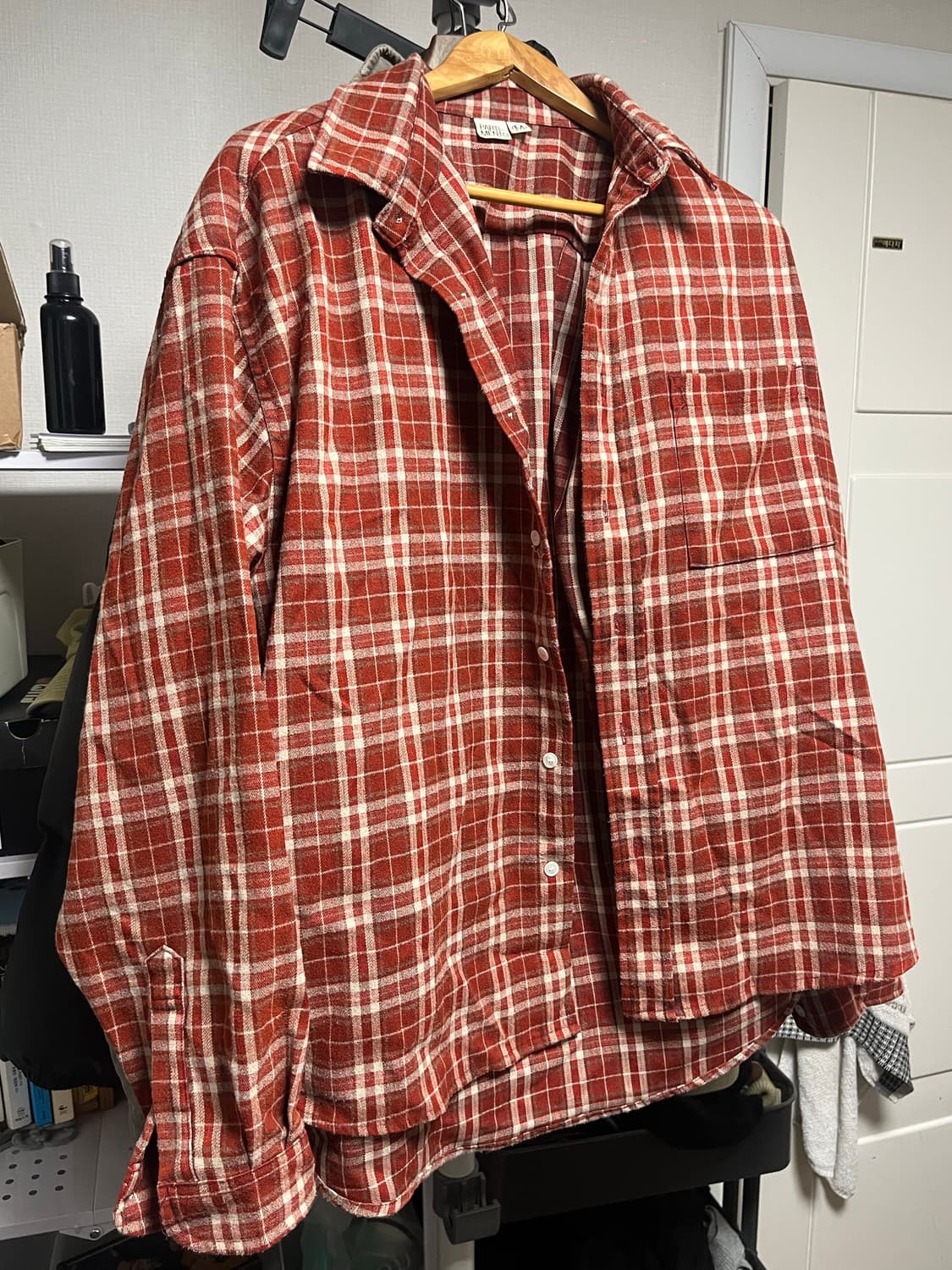 파르티멘토 VTG 워시드 타탄 체크 셔츠 레드 상품이미지1