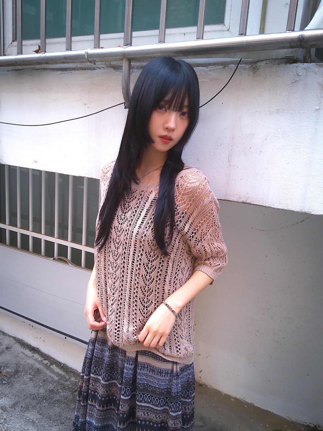 Loose Punching Knit(Beige) 상품이미지5