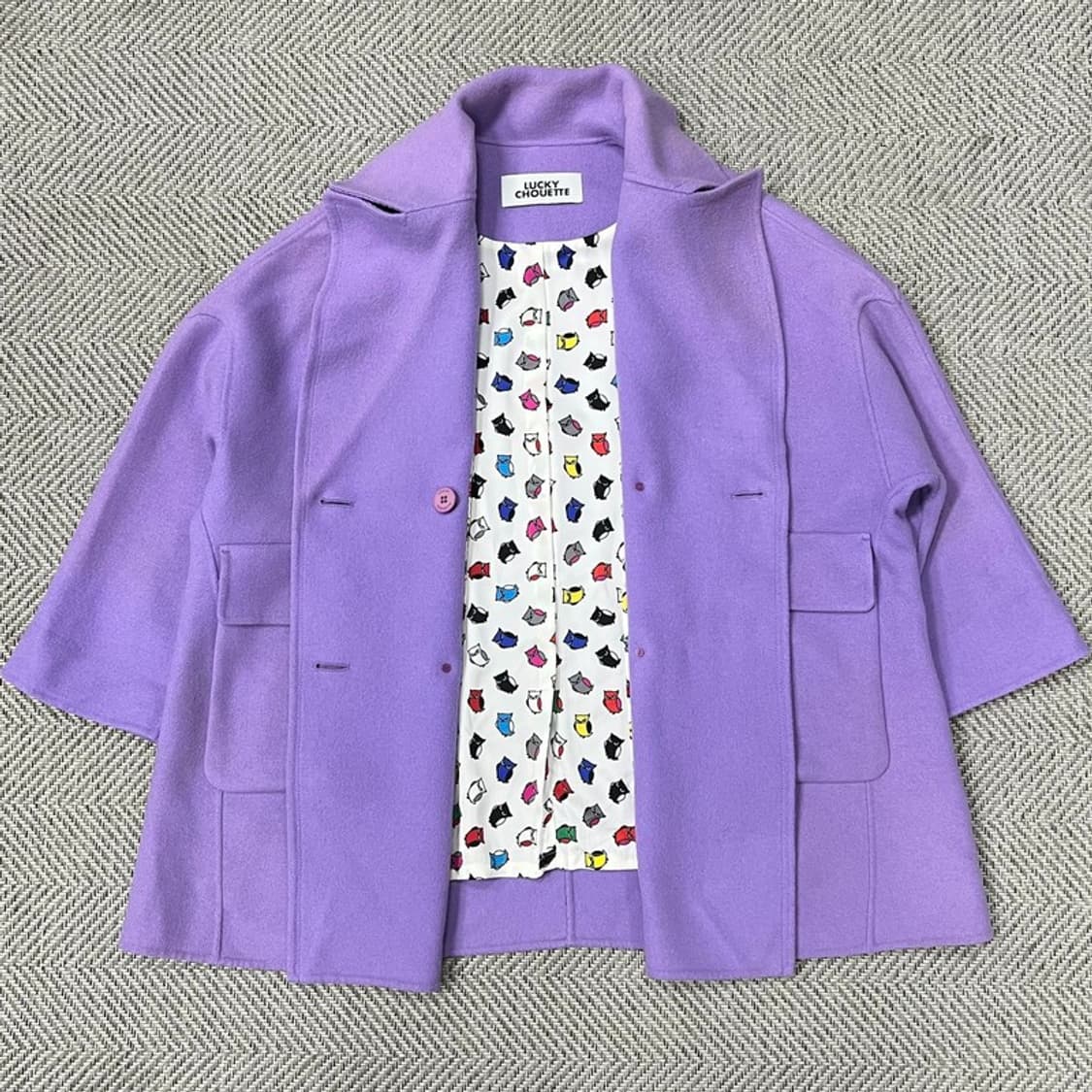 럭키슈에뜨 모직 더블 반코트 v0653  상품이미지5