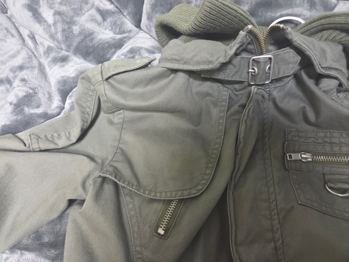 [Von dutch] Y2k 하이넥 카키 카라 집업 상품이미지6