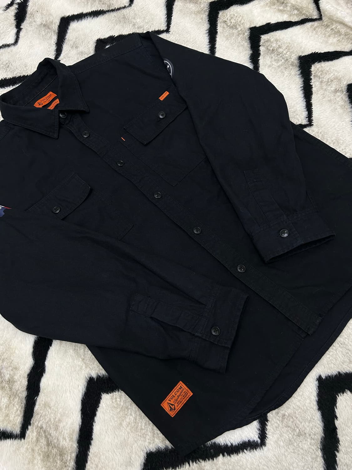 [XXL]Volcom 투포켓 캔버스 워크셔츠/블랙 상품이미지1