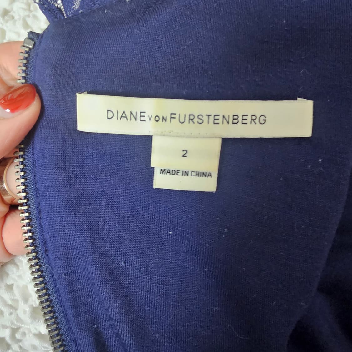 DVF 레이스 미니원피스 네이비 2사이즈 상품이미지4