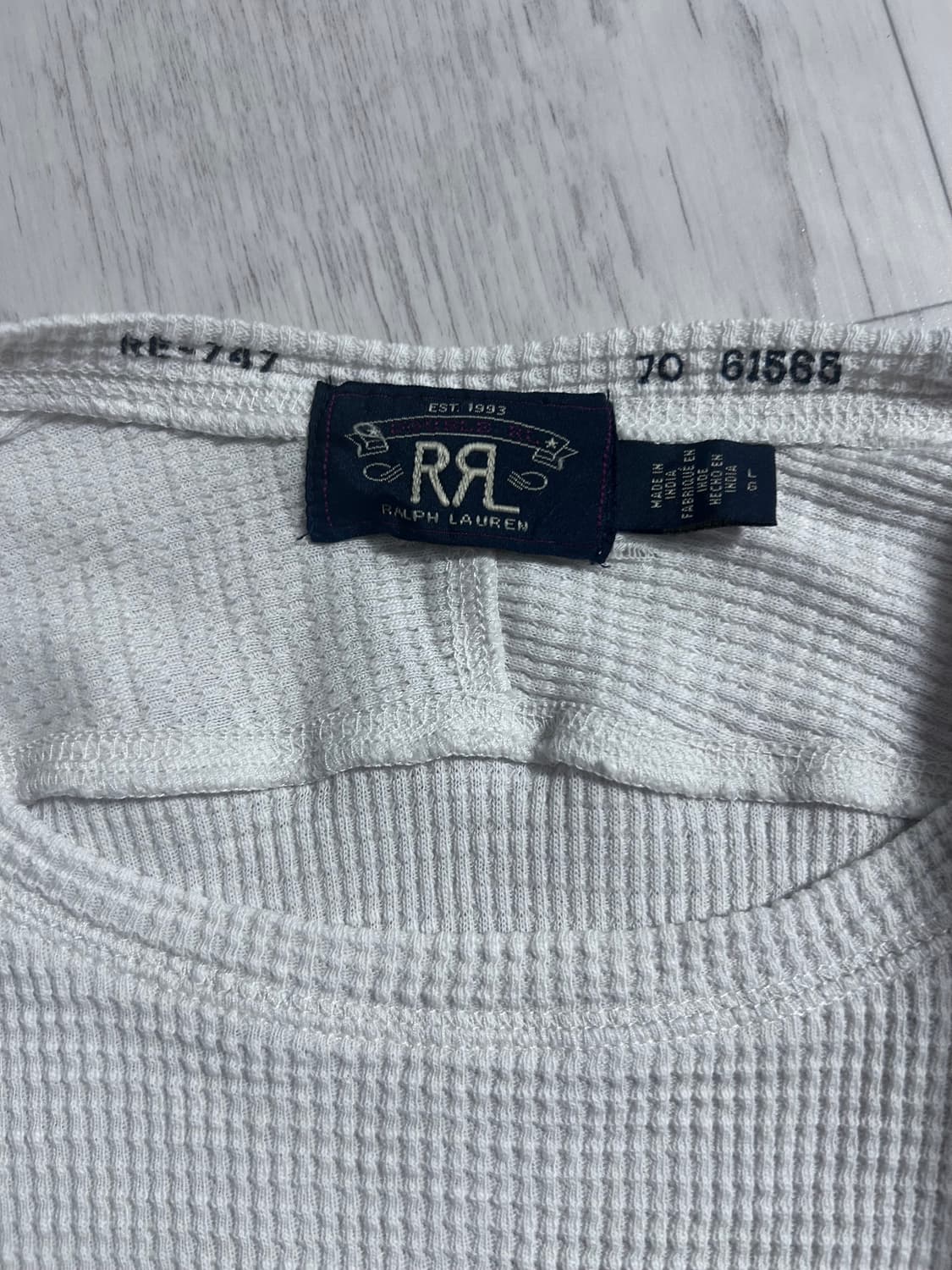 RRL 와플 롱슬리브 티셔츠 화이트 L 상품이미지3