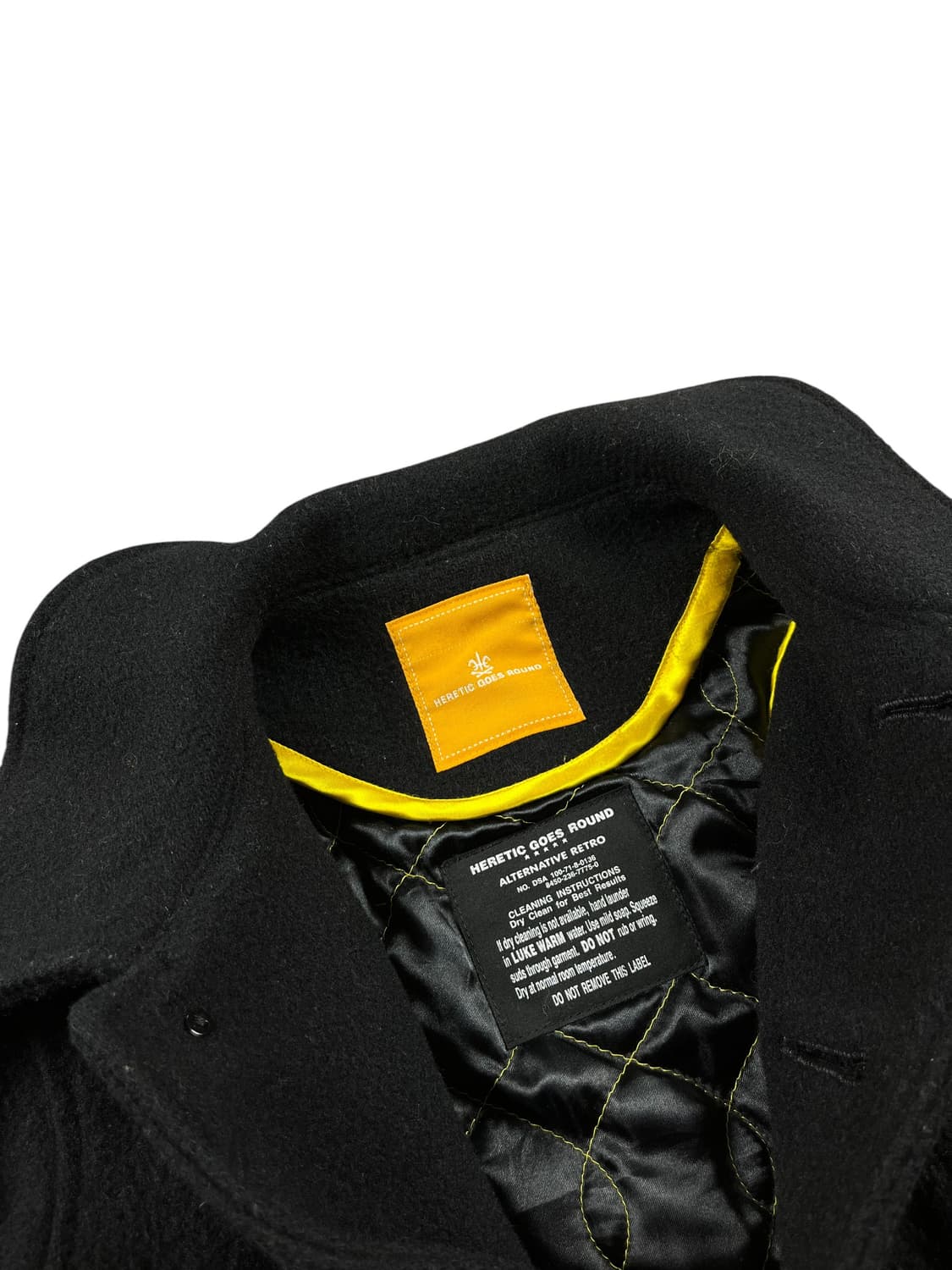 Vintage (maede in japan) 옐로우 스티치 울자켓 상품이미지3