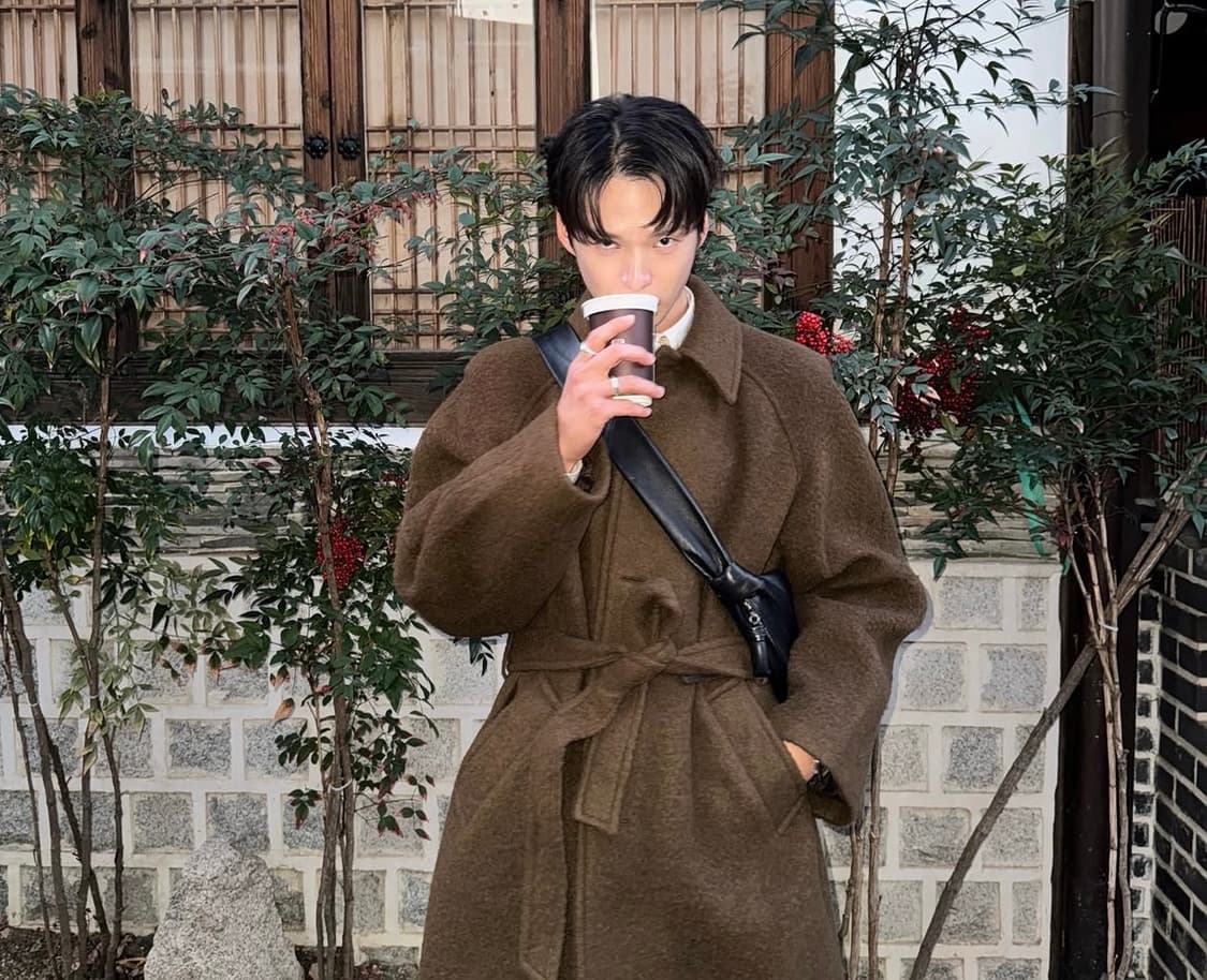 [M]아모멘토 알파카 래글런 코트 브라운 상품이미지5