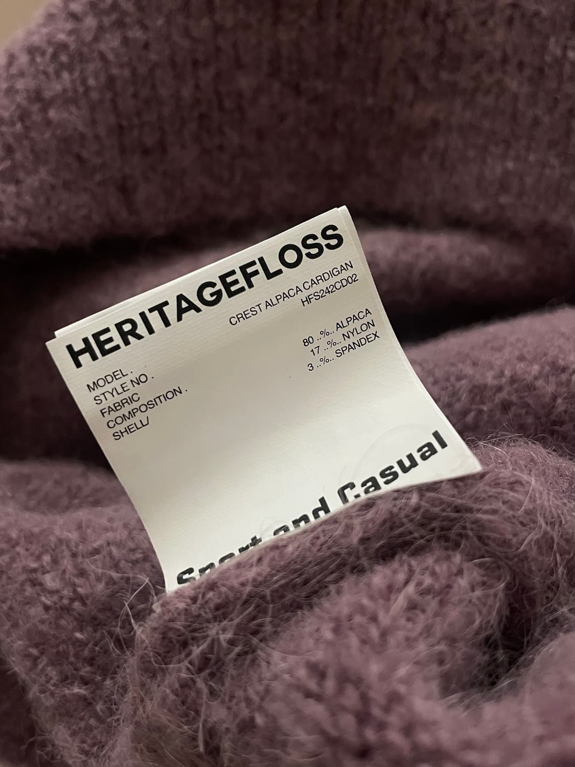헤리티지플로스 크레스트 알파카 가디건 L 상품이미지7