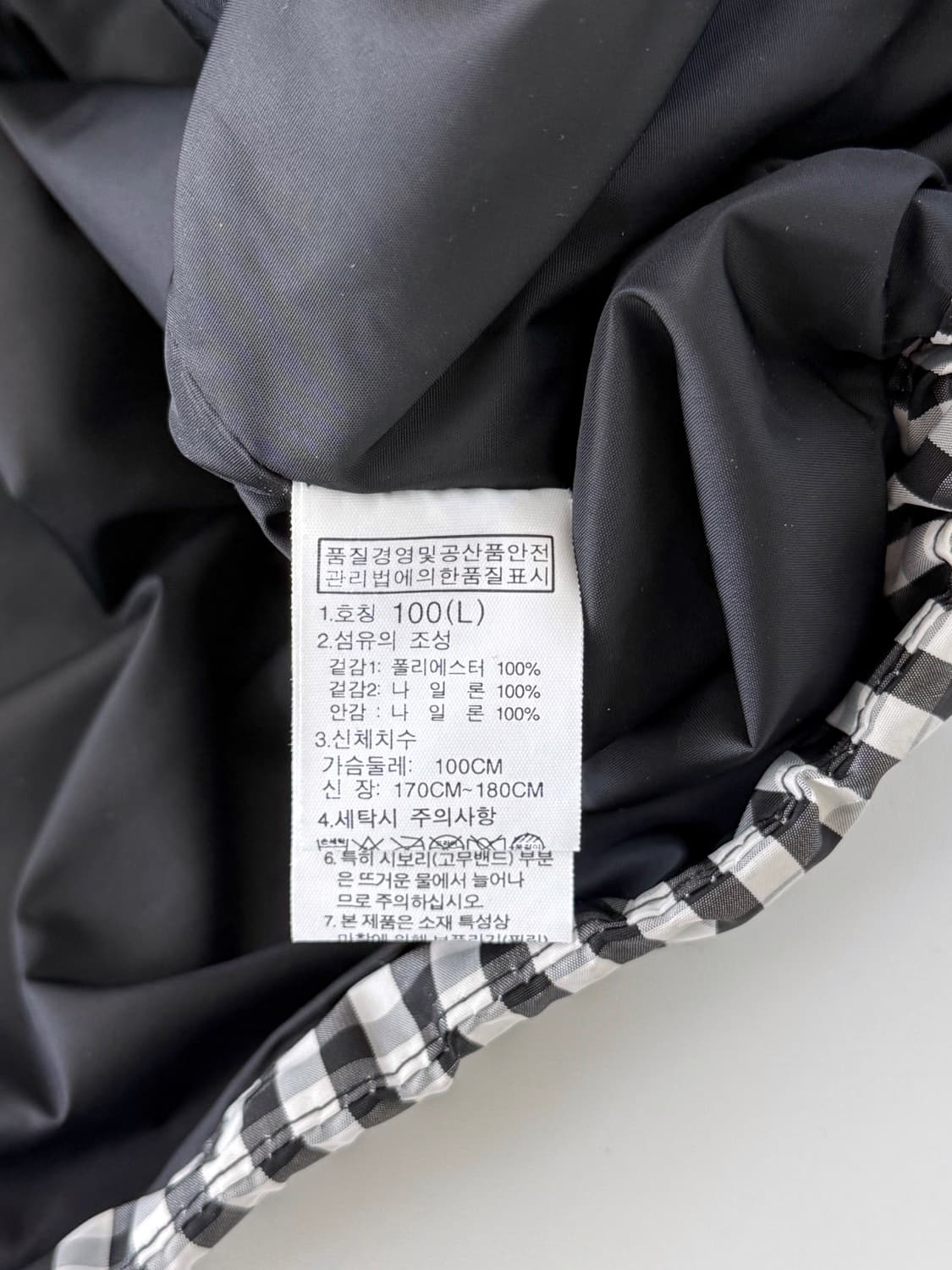 노스페이스 루즈핏 체크 패턴 나일론 바람막이 자켓 상품이미지6