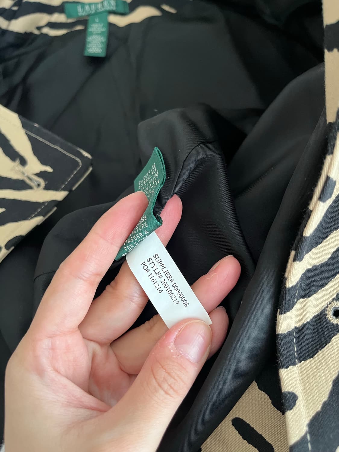 L) 로렌 랄프로렌 지브라 패턴 트렌치코트 베이지 상품이미지6