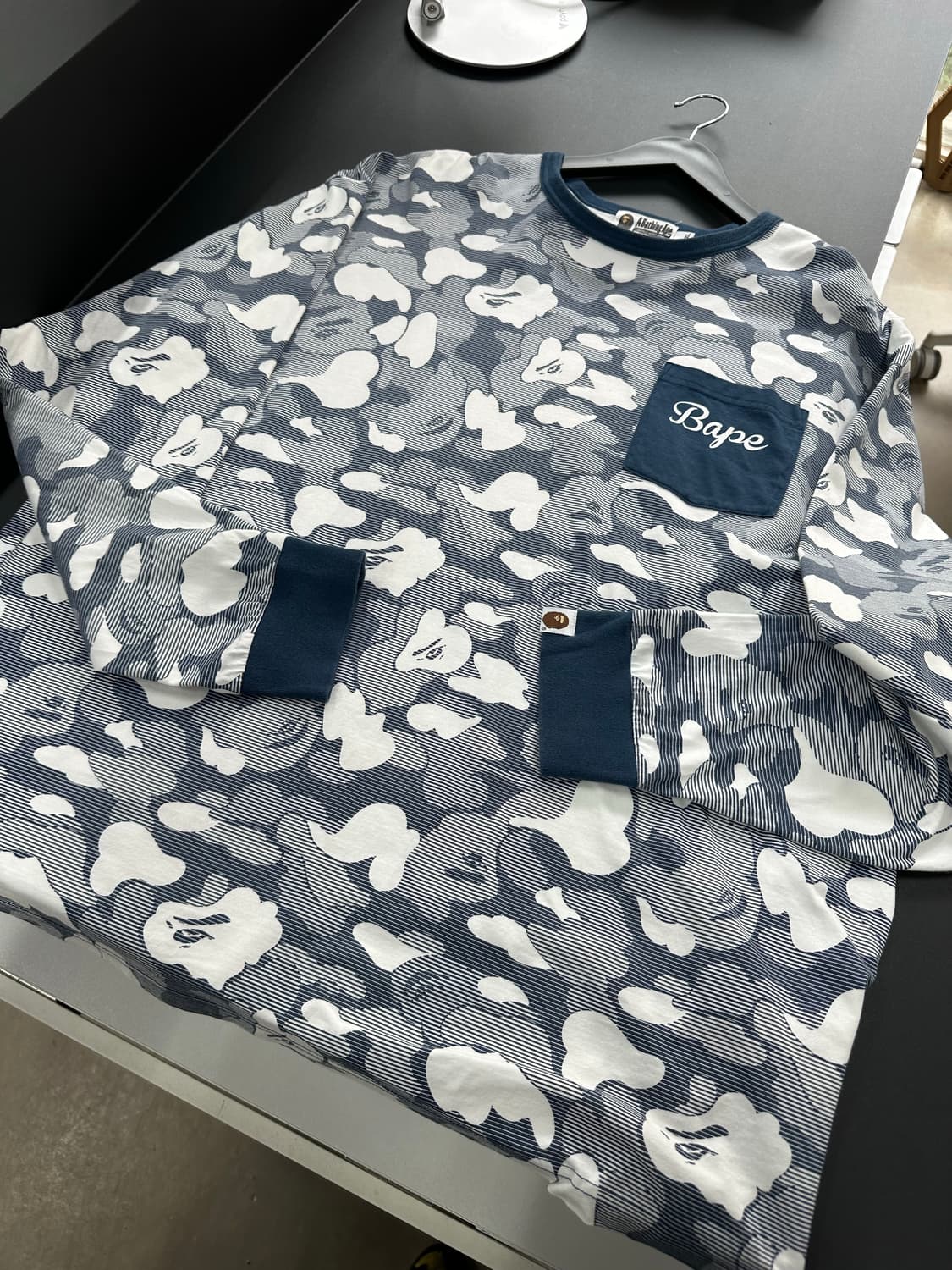 베이프 ABC 카모 포켓 롱슬리브긴팔티셔츠 상품이미지5