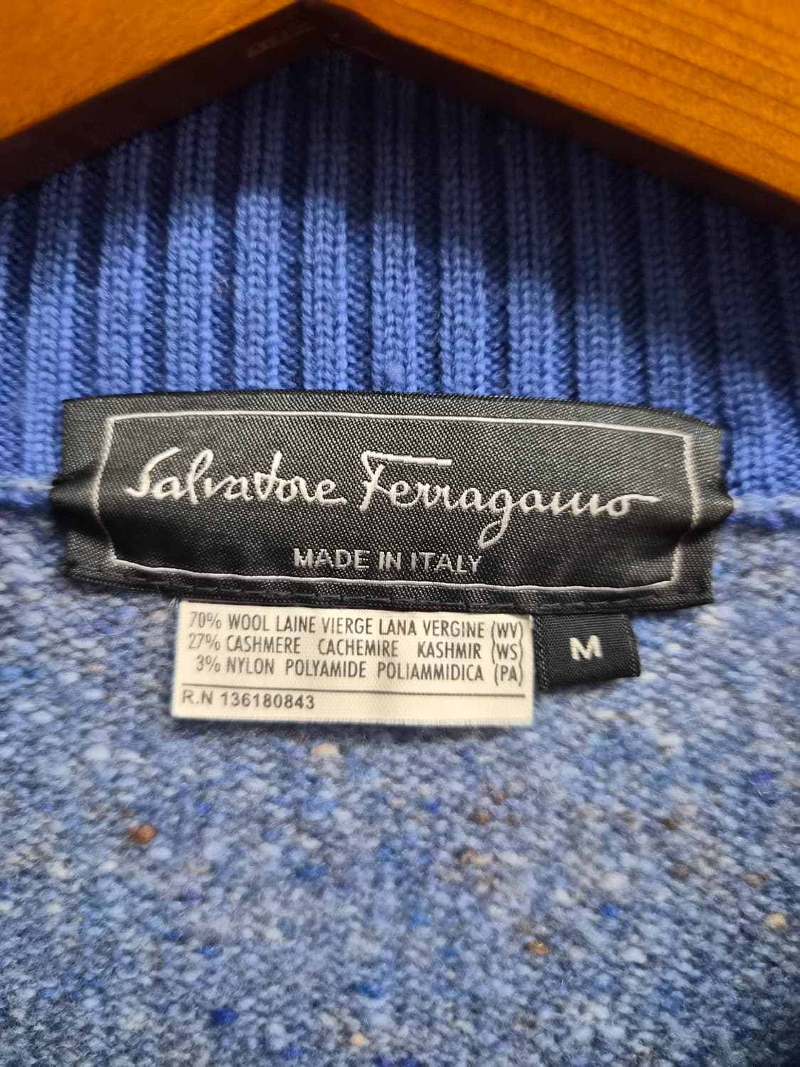 M/100) 페라가모 울 캐시미어 혼방 니트 집업 팝니다 상품이미지5