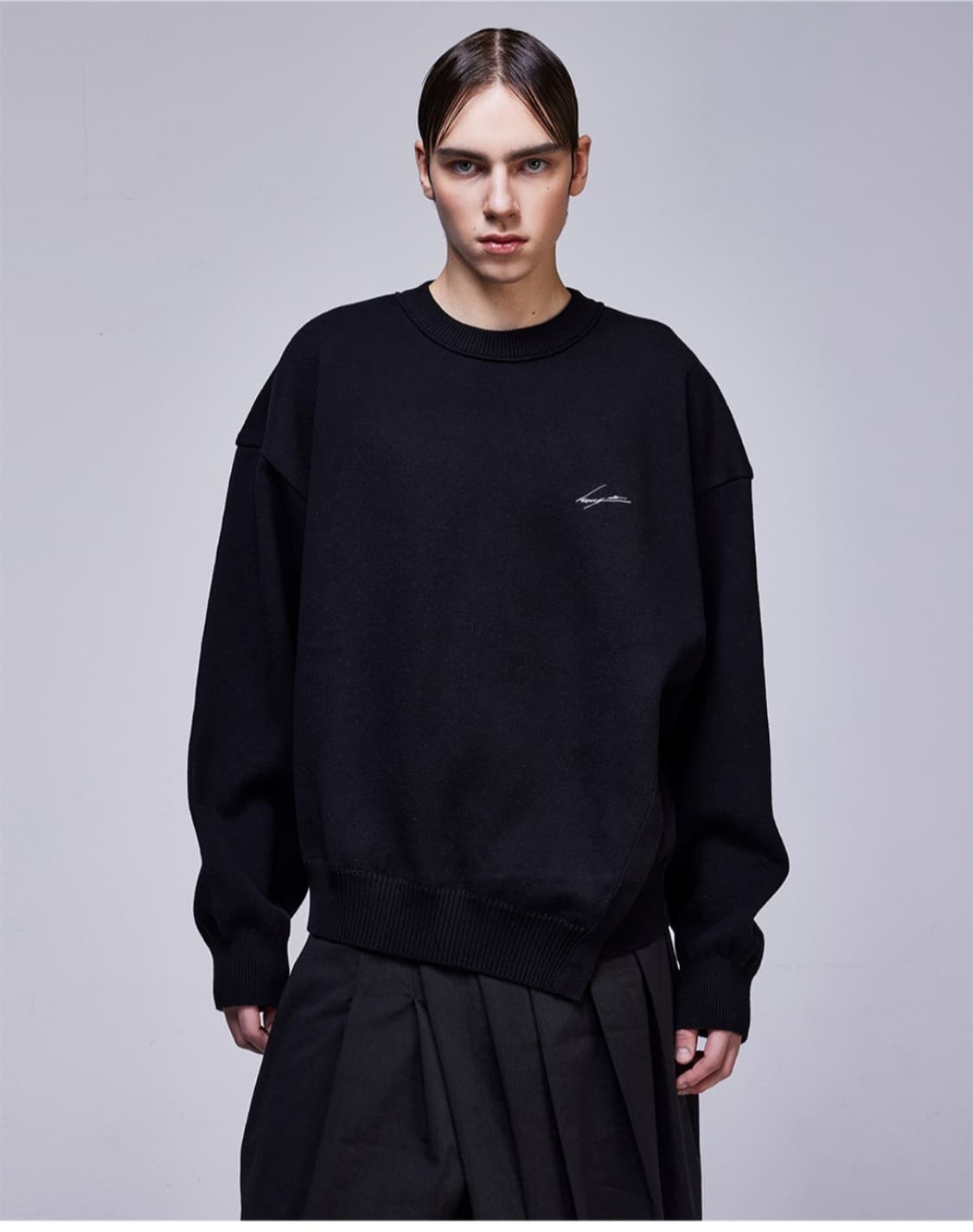 25SS 송지오 컬렉션 포에트리 미러드유스 자수 니트 블랙 46 상품이미지4