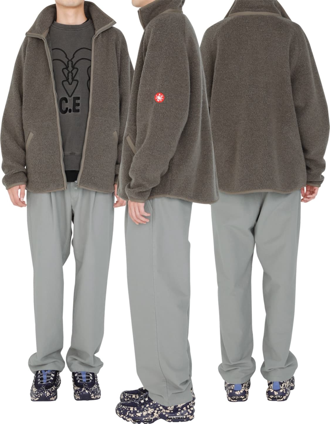 카브엠트 울 보아 플리스 집업 재킷 카키 브라운 상품이미지2