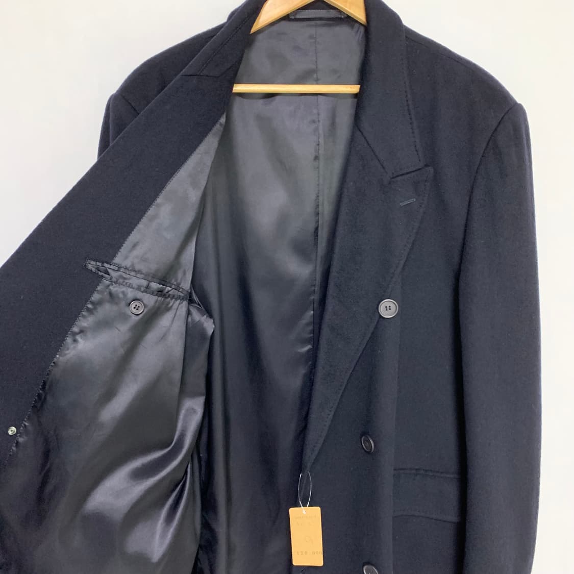 빈티지 캐시미어 100% 네이비 더블 버튼 롱 피코트 남녀공용 상품이미지10