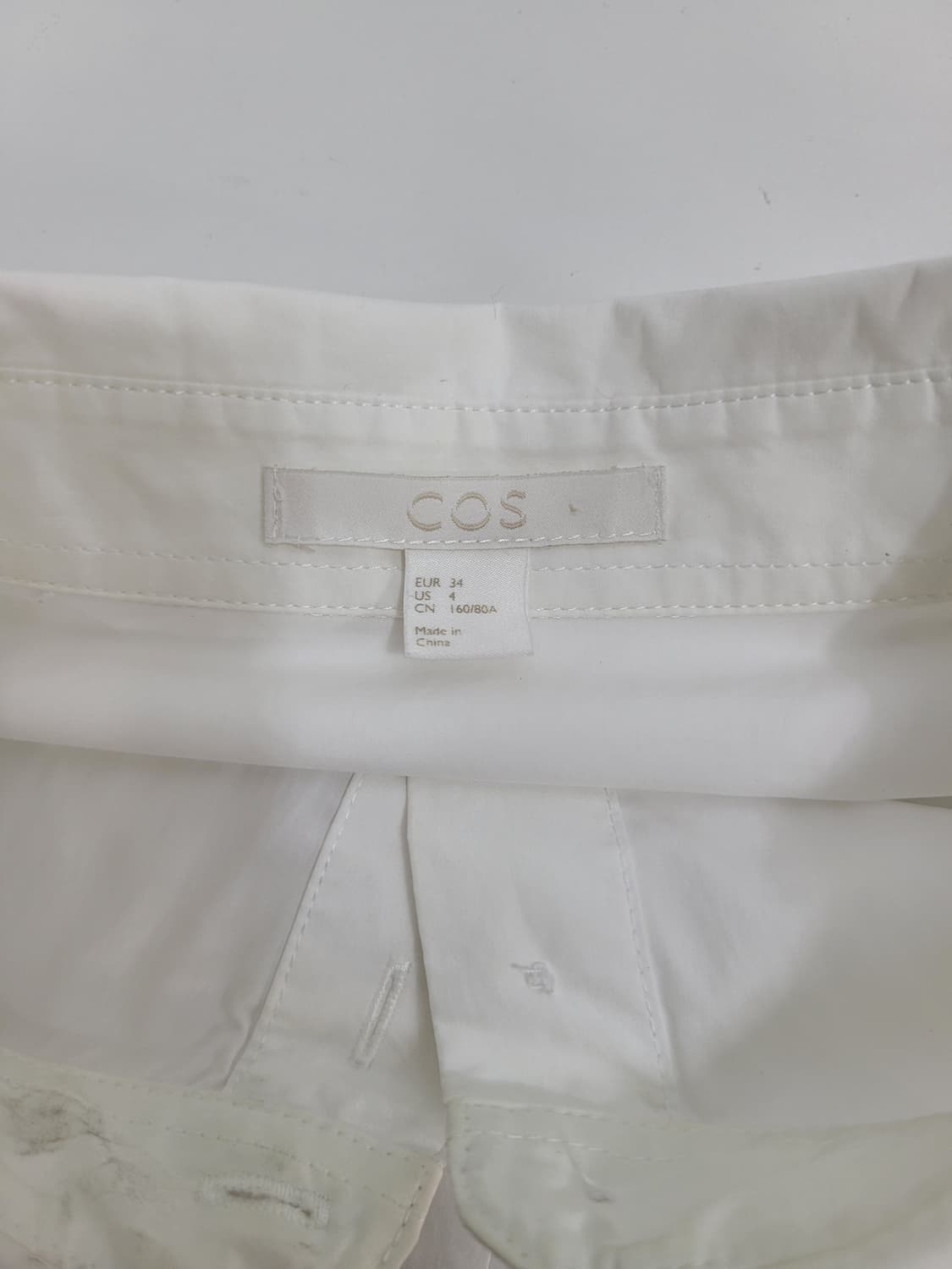 COS 코스 화이트 플래킷 코튼 셔츠 / 여 EUR 34 (55) 화이트 상품이미지8