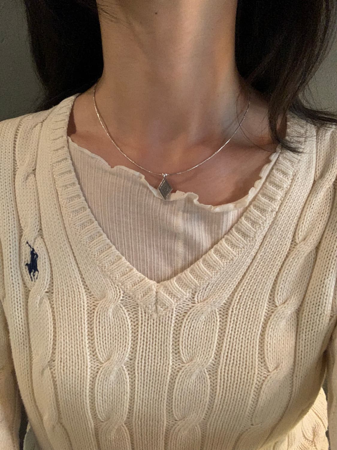 GOH Karen Silver charm simple necklace 상품이미지1