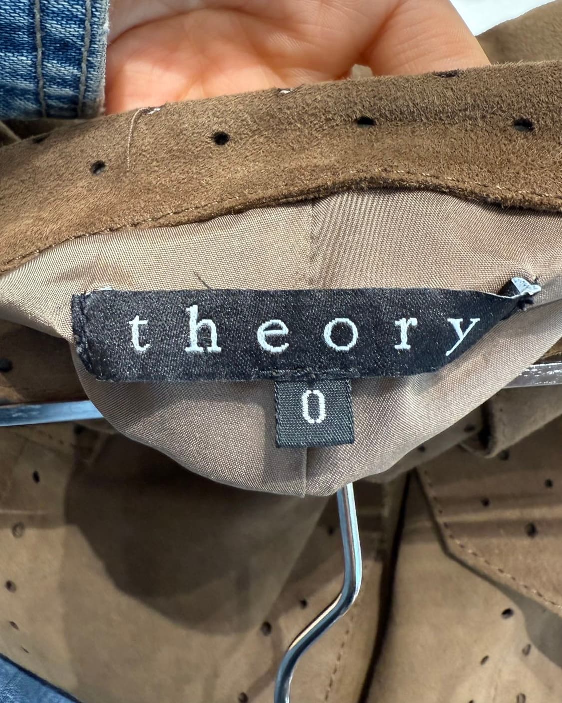 띠어리 브라운 고우트 스킨 벨티드 미디스커트 상품이미지8