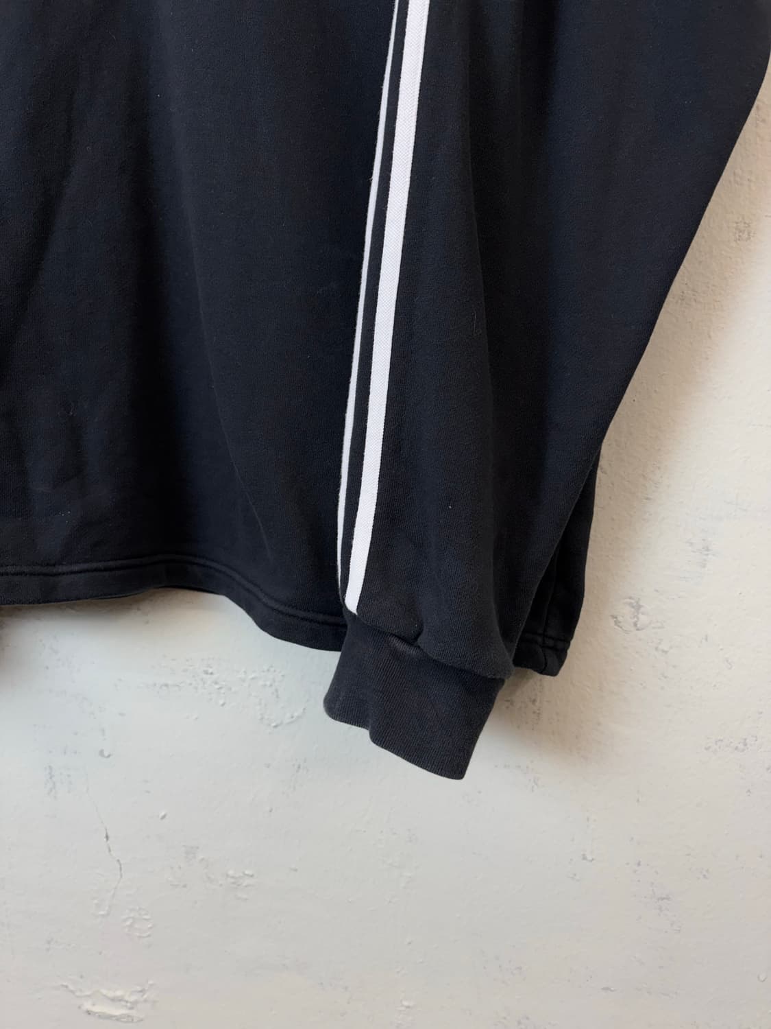 아디다스 삼선 반집업 맨투맨 블랙 상품이미지3