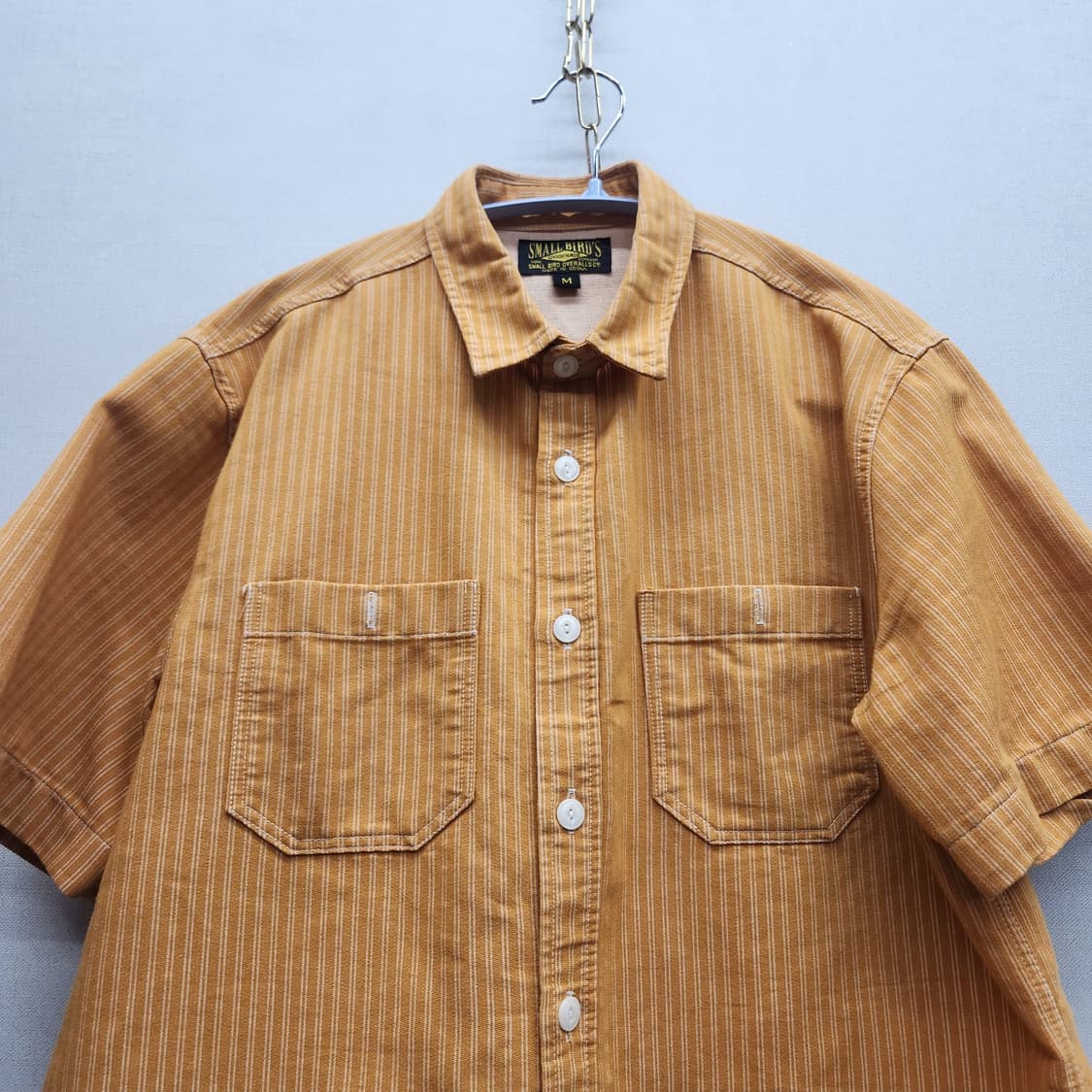 스몰버드 빈티지 스트라이프 워크셔츠 M(M) 남여공용 상품이미지2