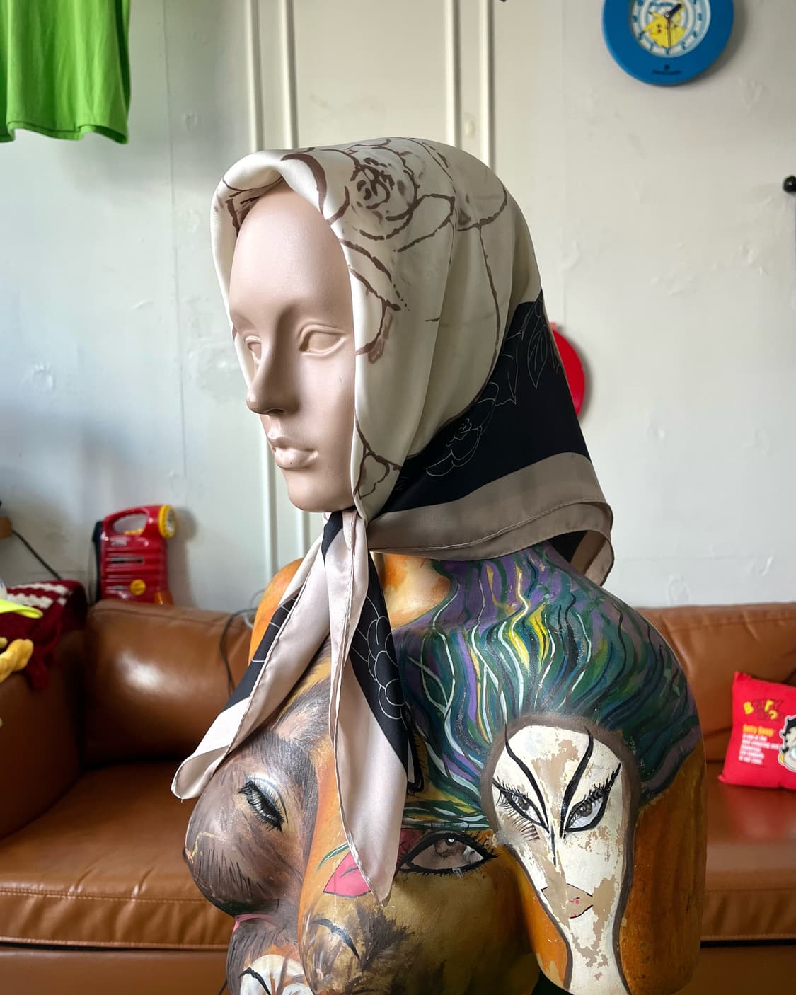 JPN Vintage Oriental Floral Print Scarf 상품이미지4