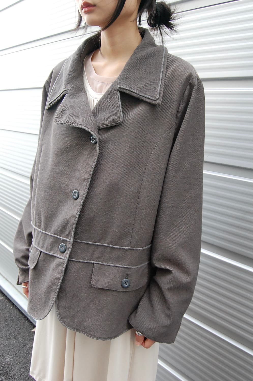 Onsan michelle unbalance button jacket 상품이미지1