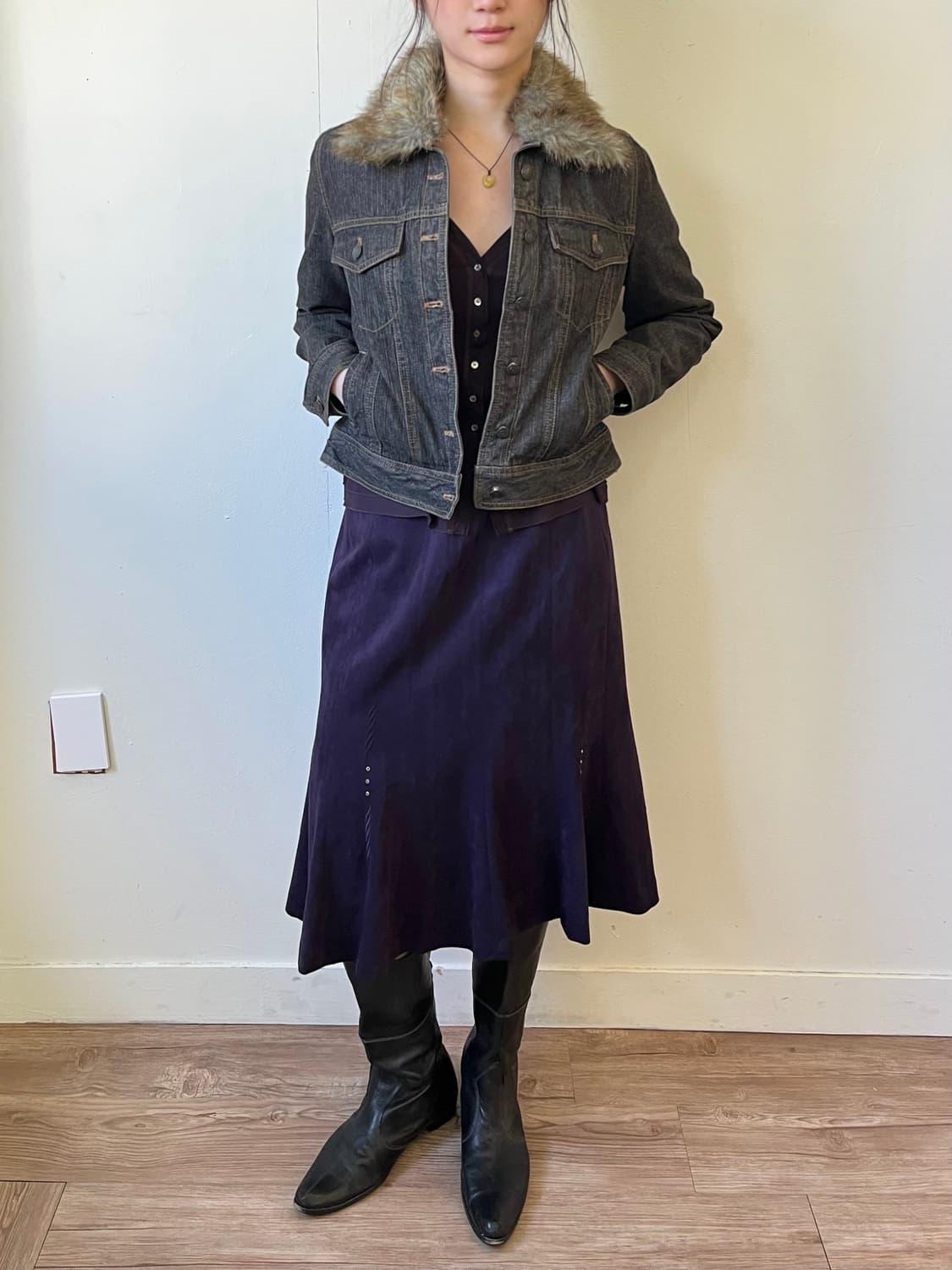 Japan vtg 퍼플 스커트   상품이미지5