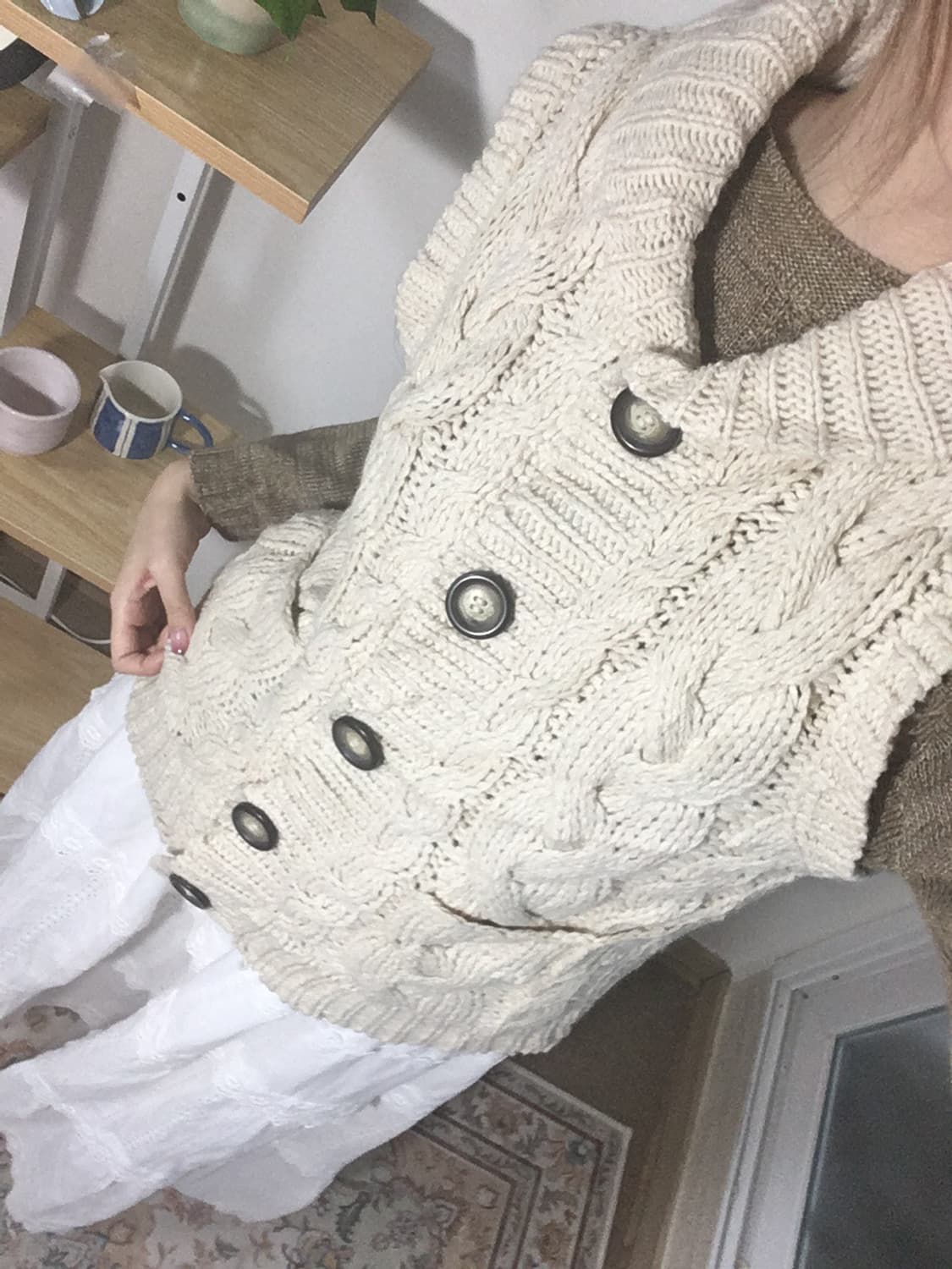 콩두유 꽈배기 니트조끼 상품이미지3