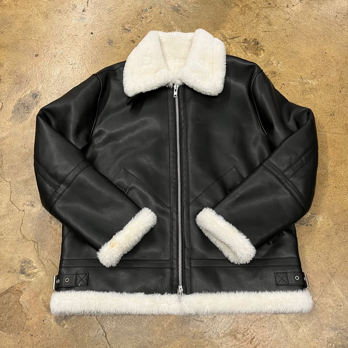 [정품/XL] 도프제이슨 블랙 가죽 무스탕 자켓 b18 상품이미지2