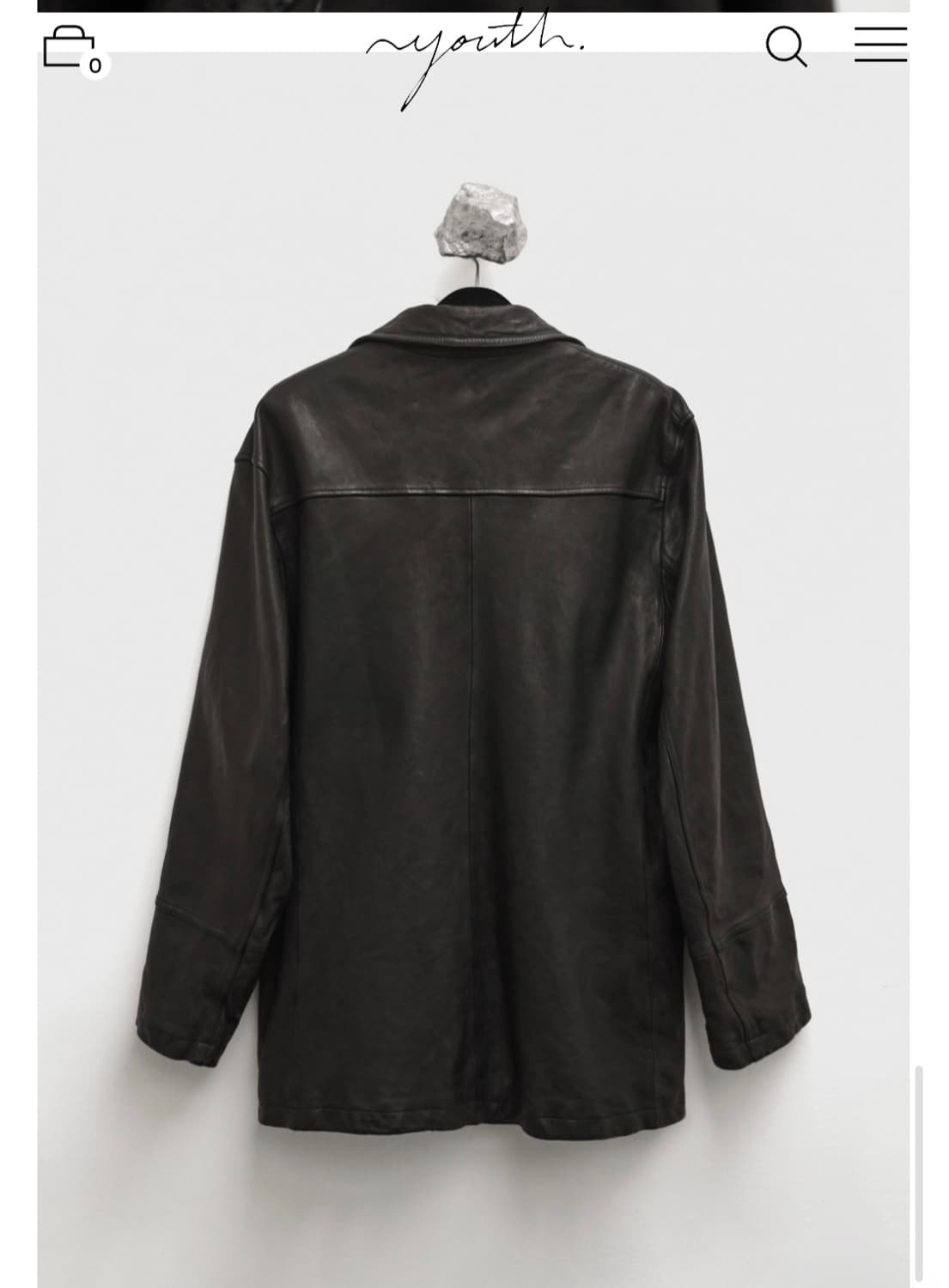 새상품_[M]유스(youth) 워싱 레더 피코트 블랙 M사이즈 상품이미지6