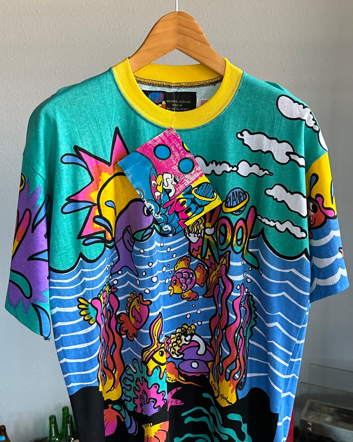 [XL](새상품)90s USA KOOL 컬러풀 아트 티셔츠 상품이미지2