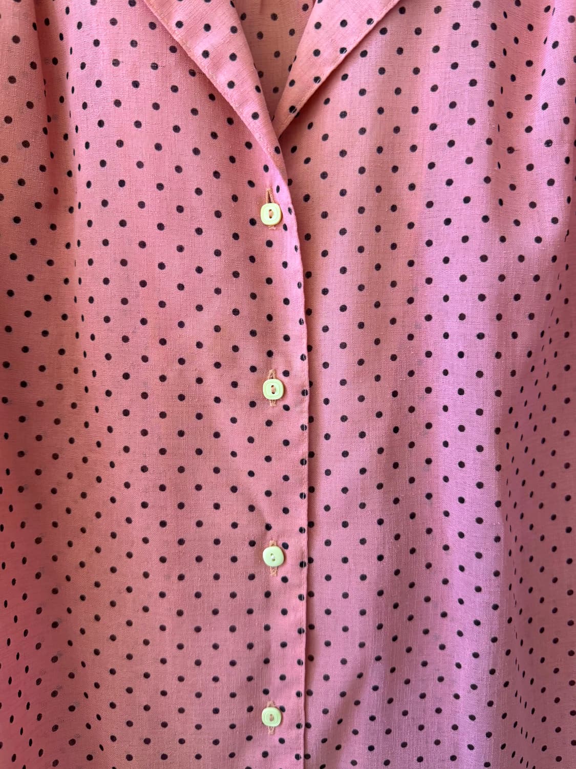 빈티지 핑크 셔츠 반팔티 도트 단추 블라우스 상품이미지4
