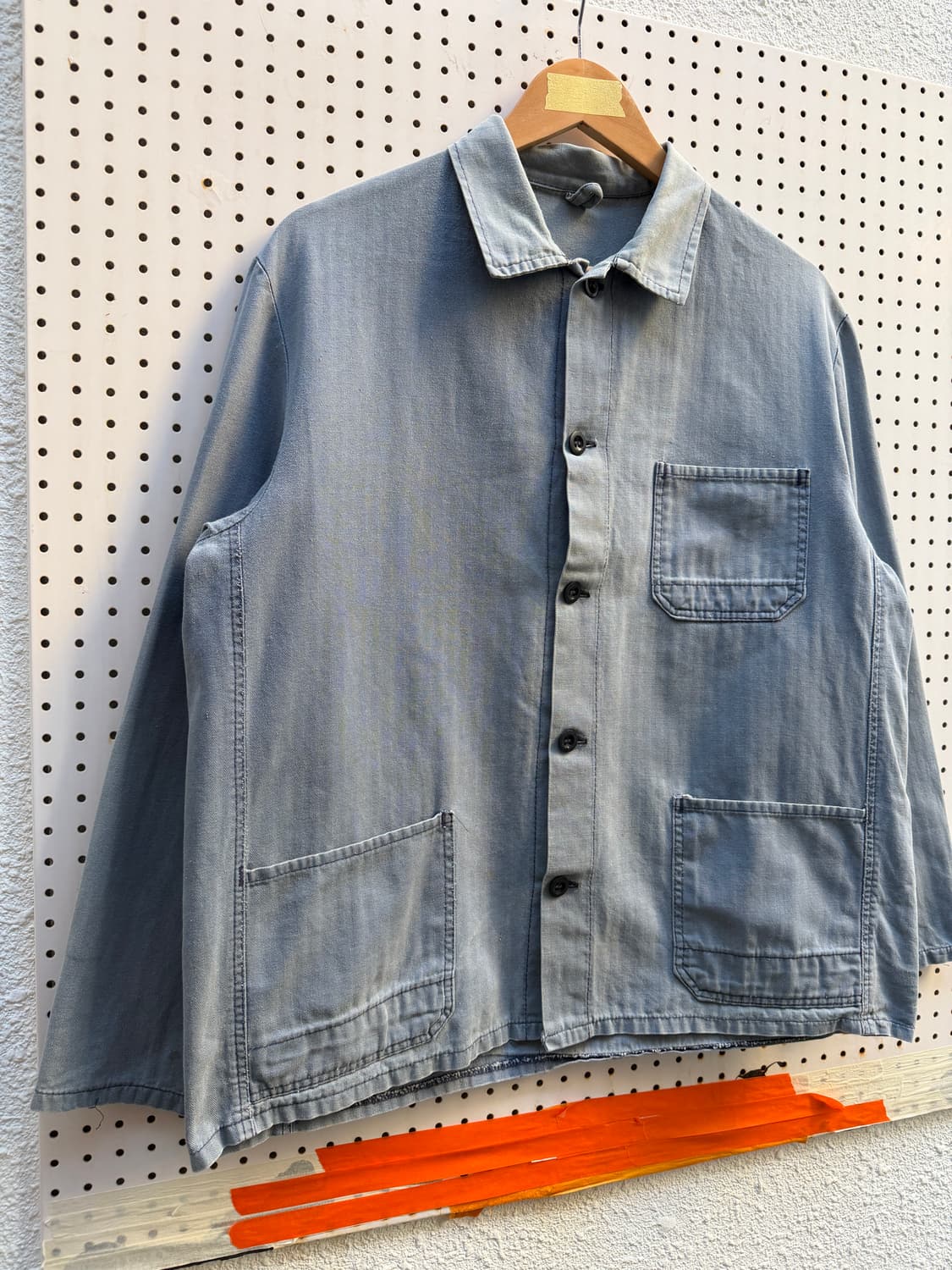 FADED WASHED BLUE OLD HBT 헤링본트윌 프렌치워크자켓 상품이미지3