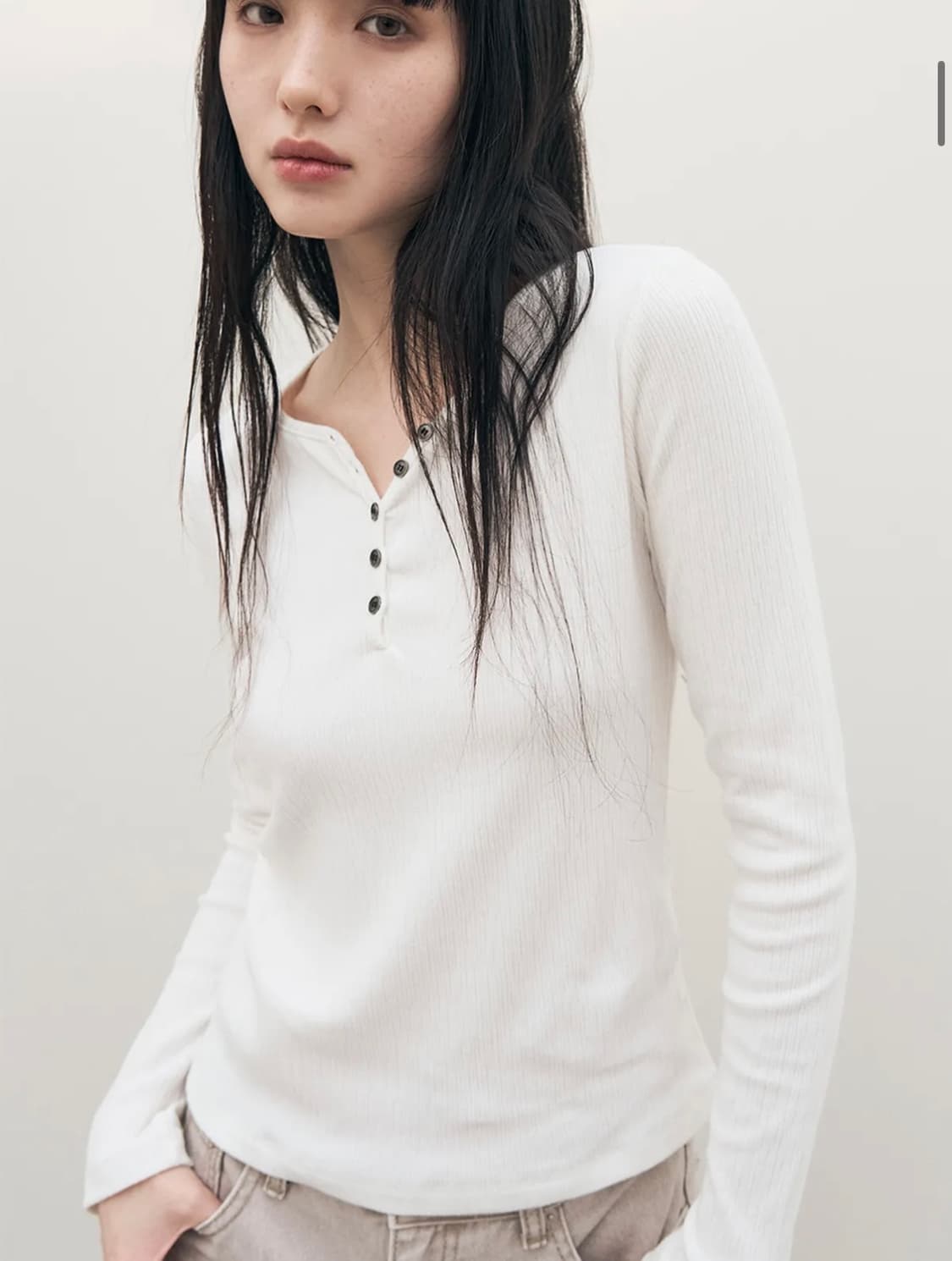 시스에이 버튼 헨리넥 티셔츠 상품이미지3