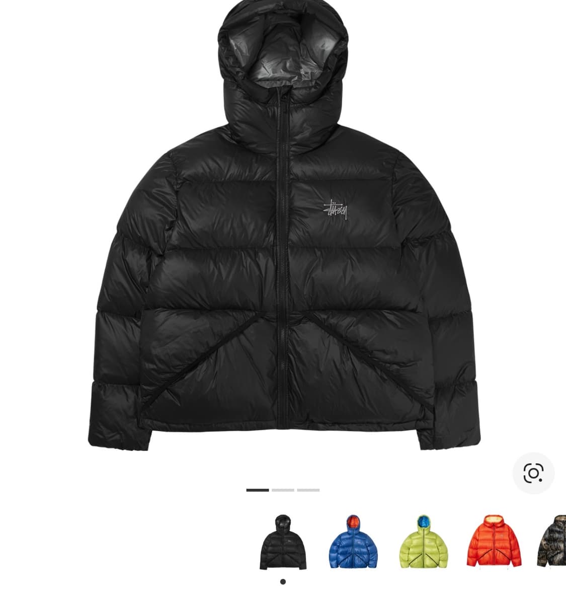 (L) 스투시 다운 파카 마이크로 립스탑 패딩 팬텀 블랙 상품이미지1