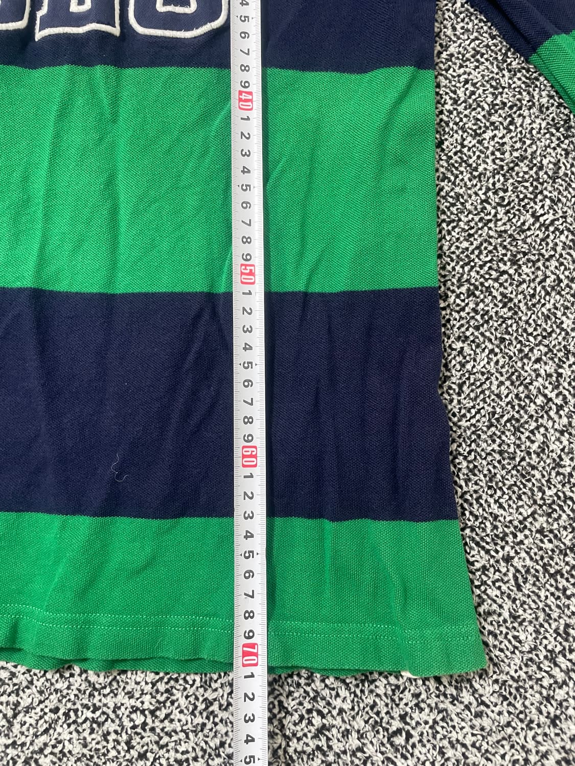 빈티지9. 폴로랄프로렌 스펠아웃 스트라이프 럭비 셔츠 네이비 그린 상품이미지6