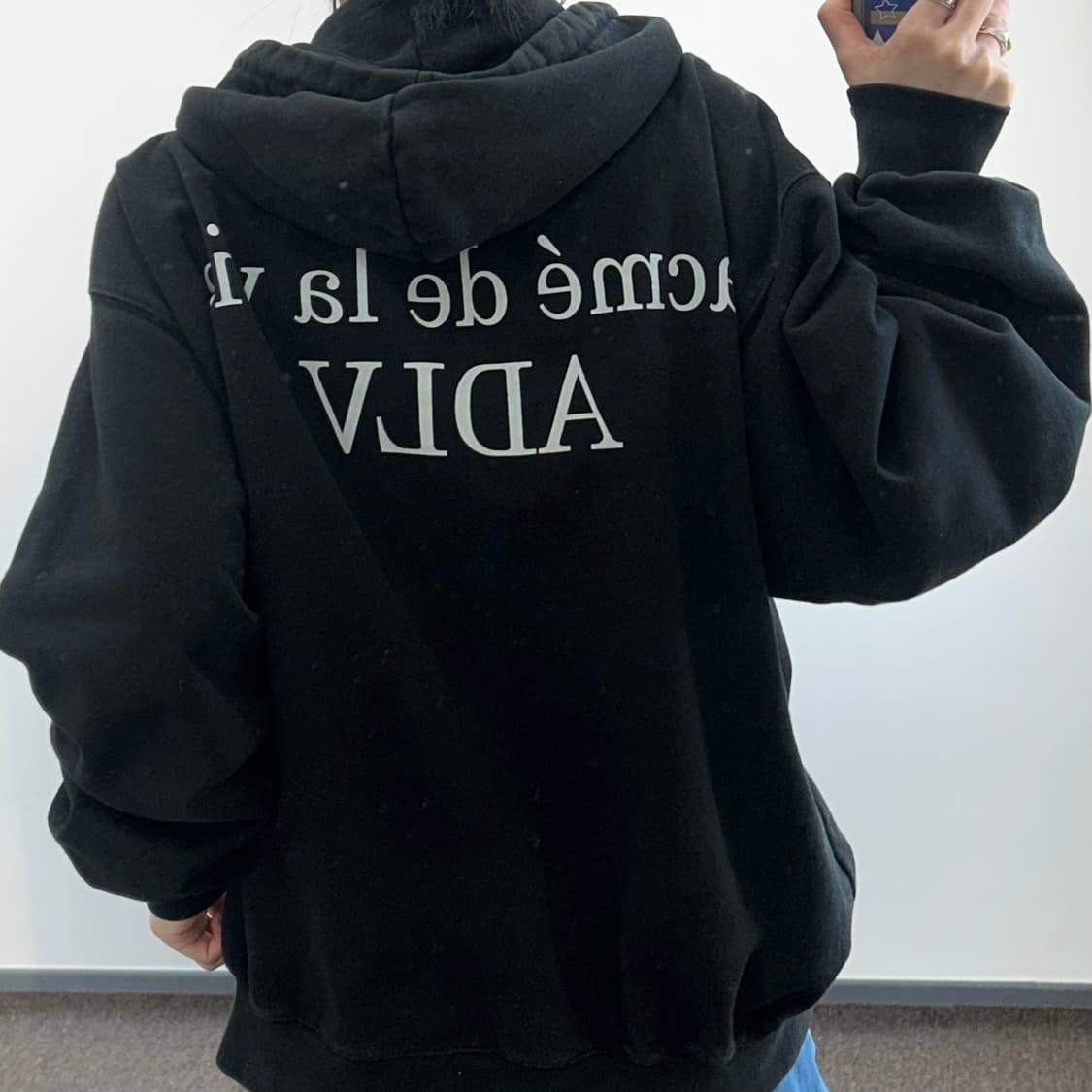 Acme de la vie 아크메드라비 백 스펠아웃 로고 후드집업 상품이미지3