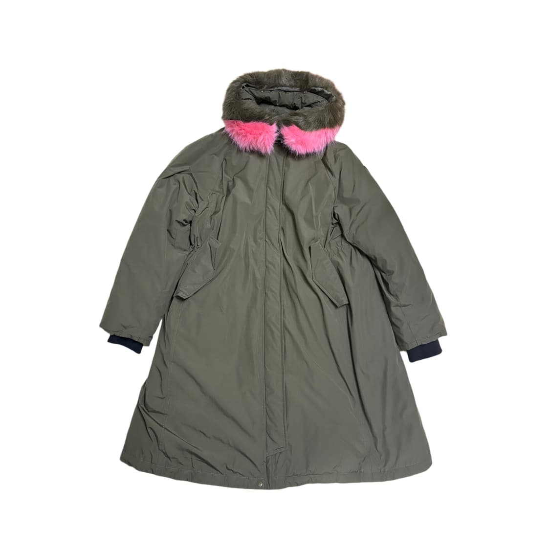 빈티지 PONY 핑크카키퍼 후드 롱 패딩 코트 상품이미지2