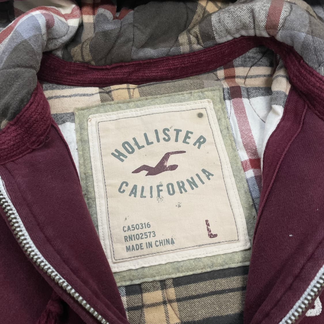 홀리스터 1922 후드집업 버건디 상품이미지4