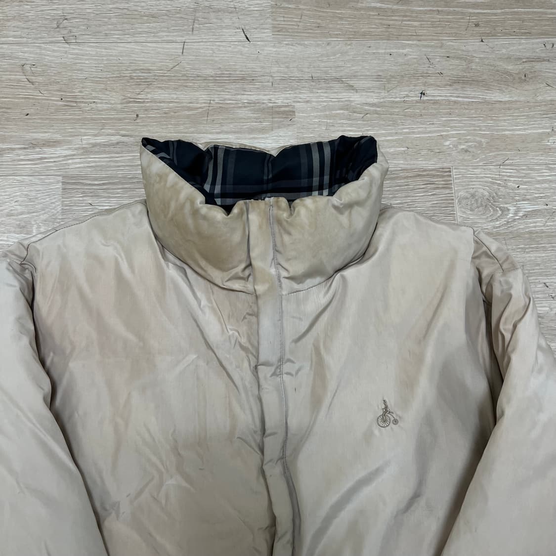 빈폴 덕다운 리버시블 체크 푸퍼패딩 점퍼 [블랙] L/100 상품이미지6