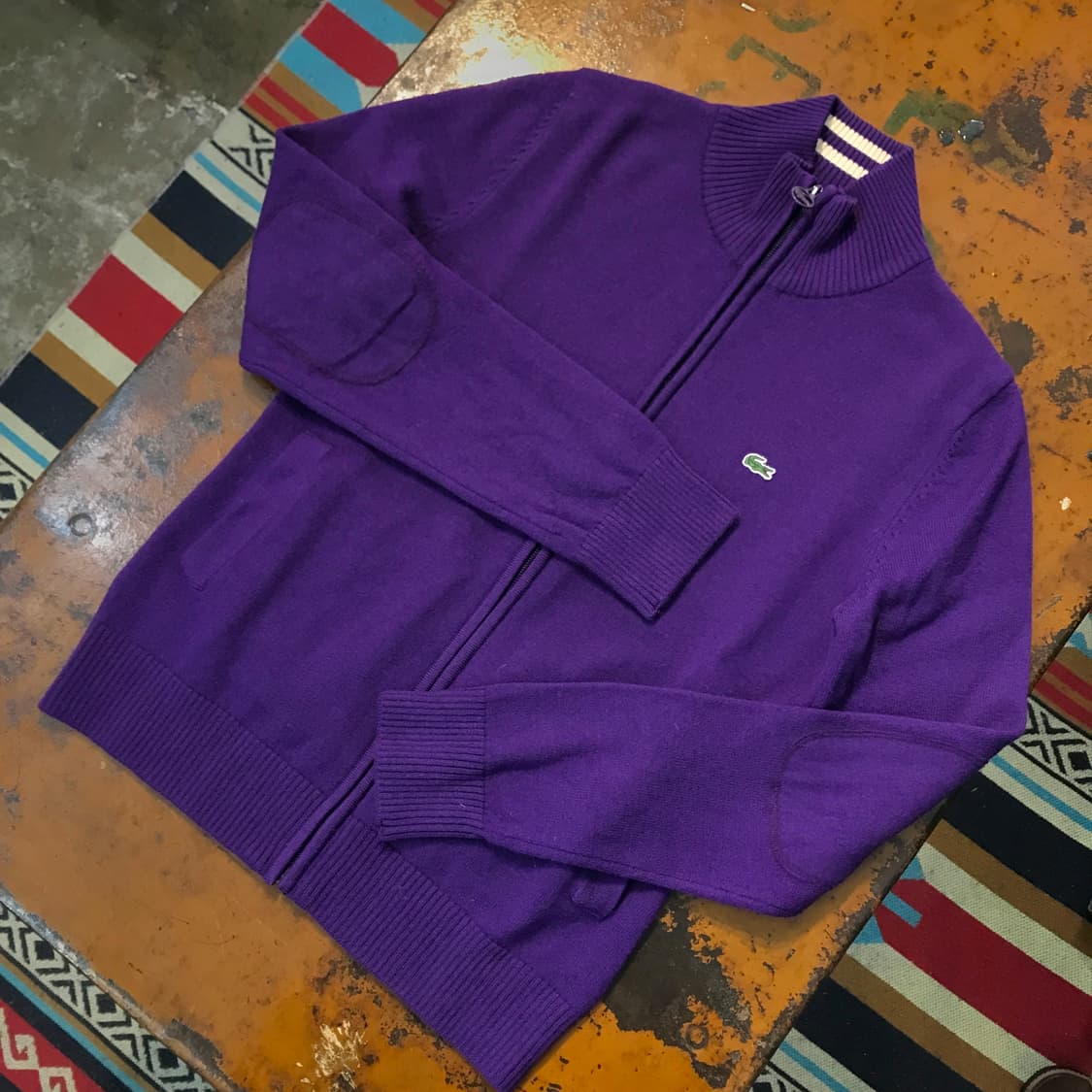 라코스테 퍼플 니트 집업 여성 55 사이즈 상품이미지2