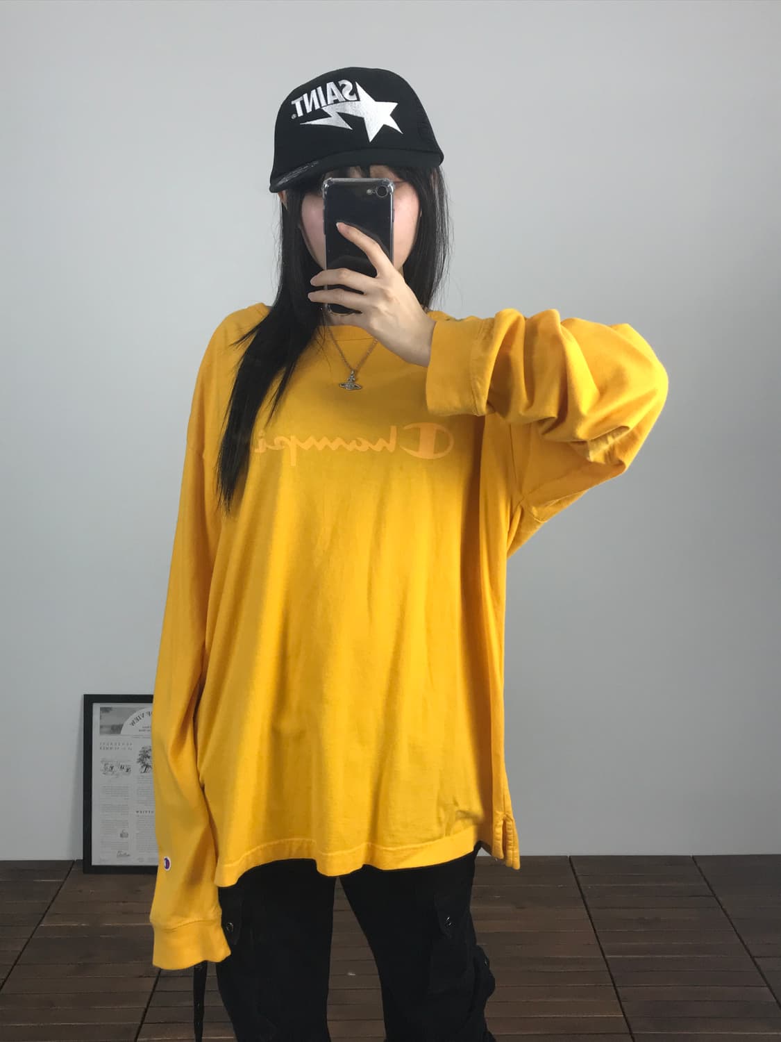 Champion Mustard Logo Long Sleeve 상품이미지2