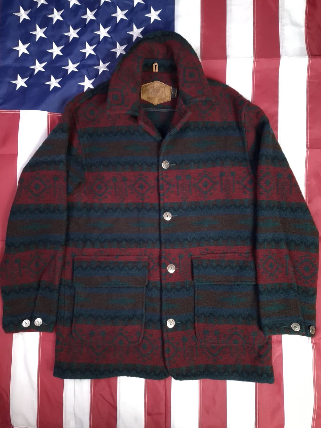 새제품 90's 오리지날 미국제조 울리치 나바호 울 블랭킷 코트 상품이미지1
