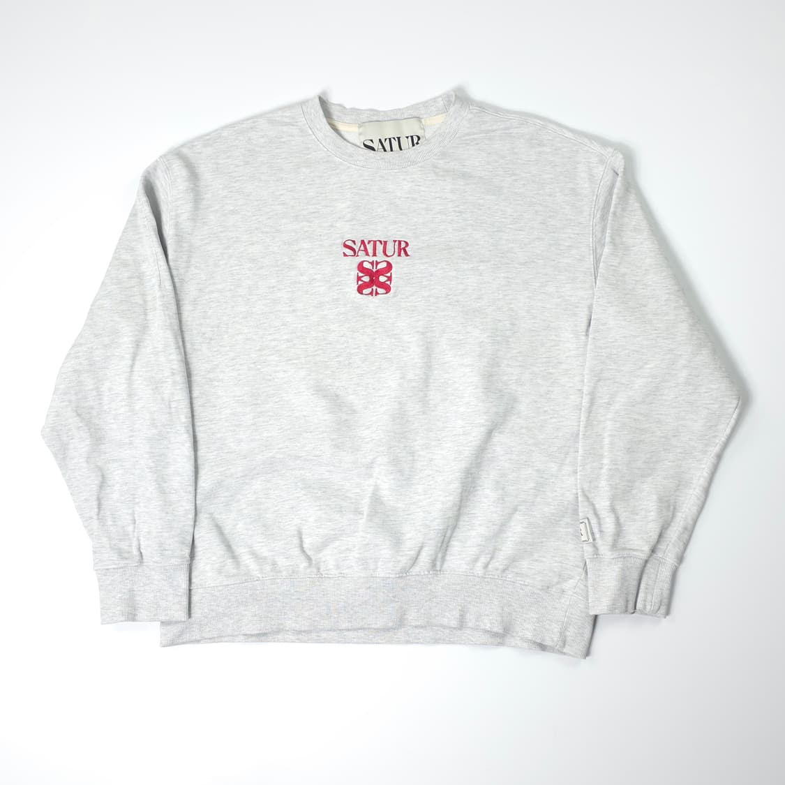 새터 자수로고 코튼 스웻셔츠 그레이 (XL) 상품이미지1