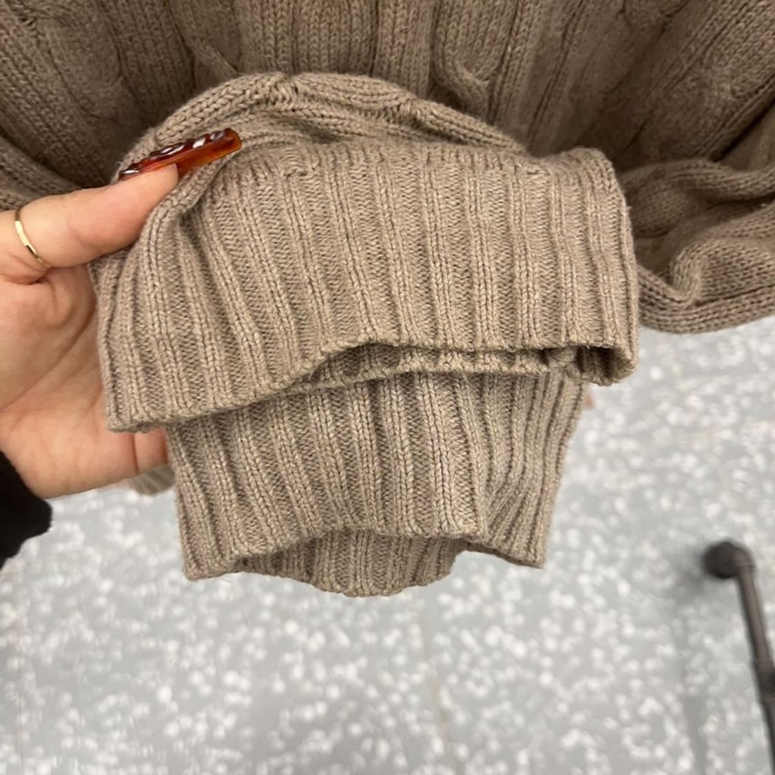 폴로 랄프로렌 빈티지 여리핏 베이지 꽈배기 니트 M C09497 상품이미지7