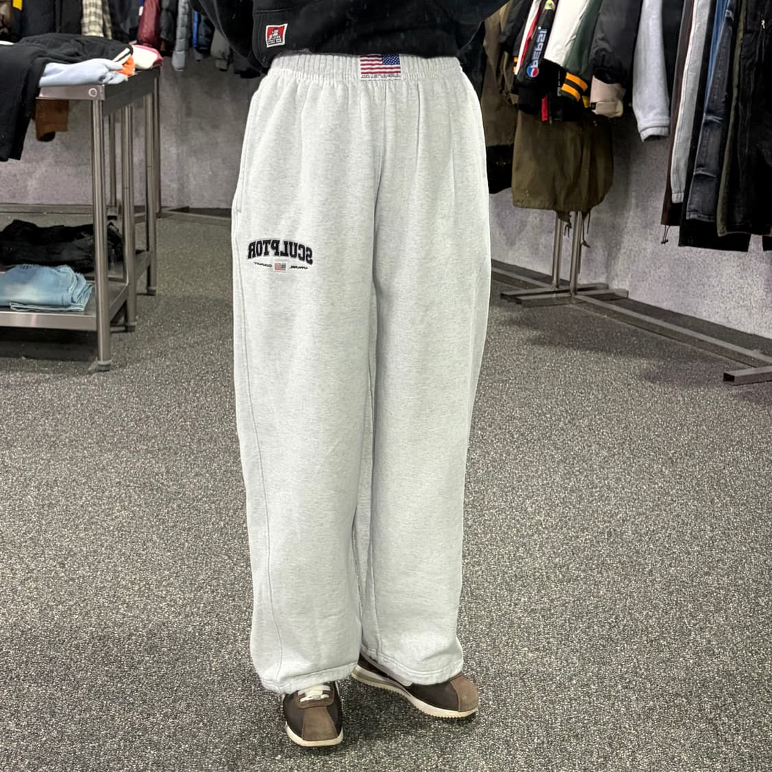 스컬프터 화이트멜란지 스웻 조거 팬츠 B3741 상품이미지2