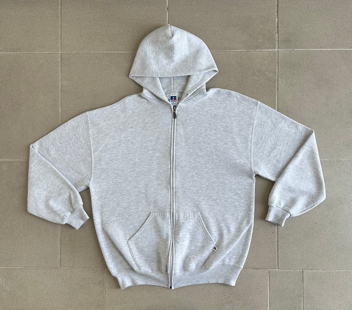 90s 빈티지 러셀 후드집업 밝은그레이 XL USA 상품이미지1