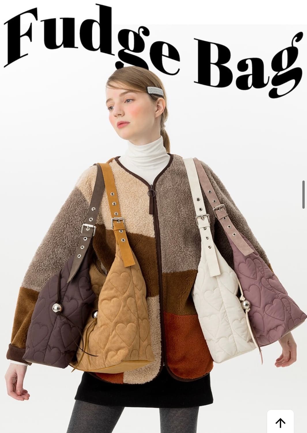 홀리 러브스 러브 퍼지백 (Fudge Bag) 블랙 하트 상품이미지9